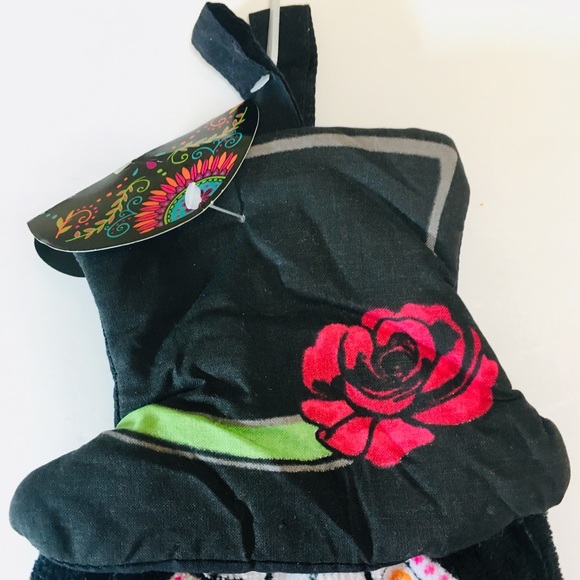 2 Halloween Top Hat Tie DOD Skull Kitchen Towels - Picture 5 of 7